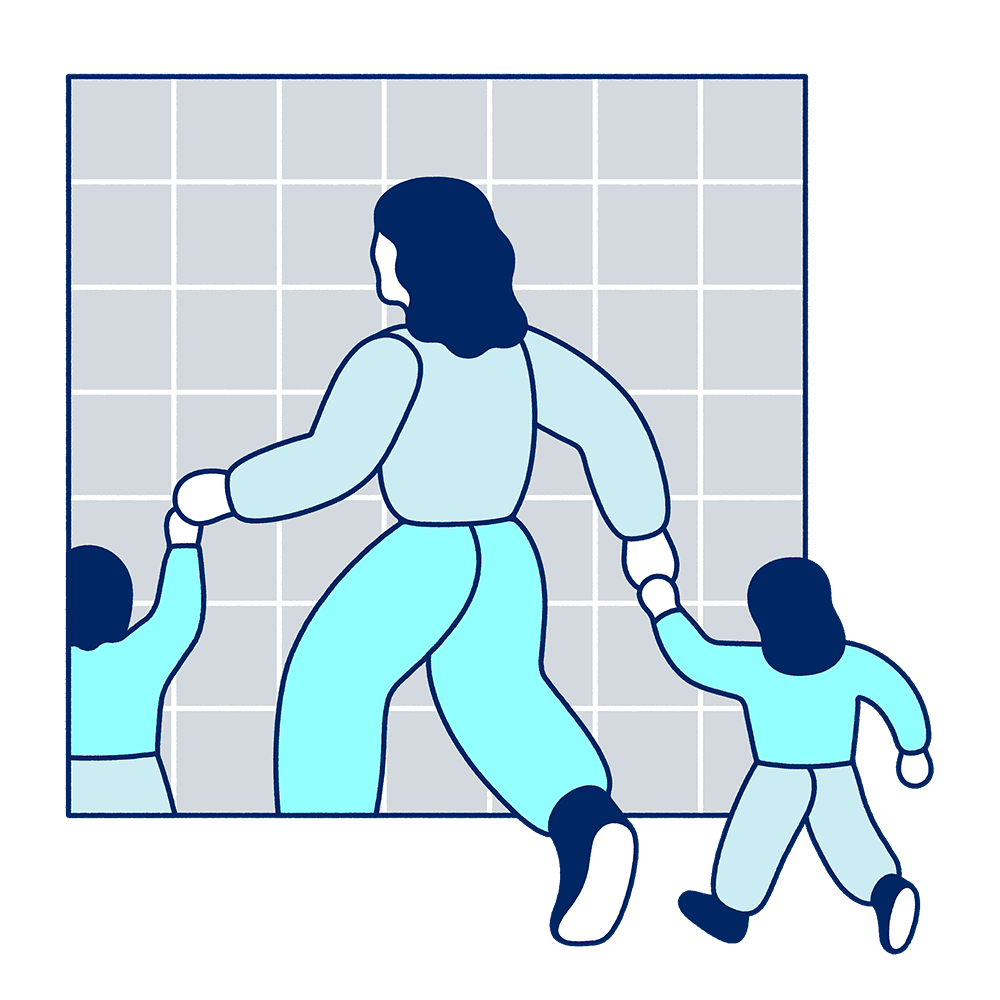 Hand touching a web illustration